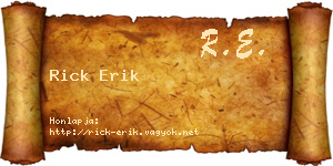 Rick Erik névjegykártya